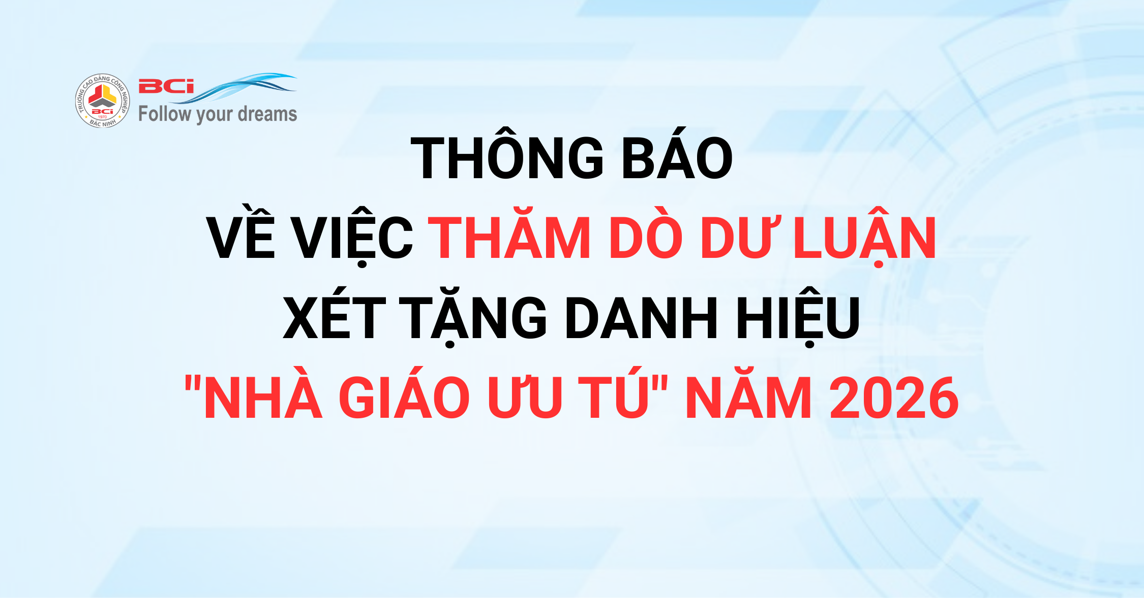 THÔNG BÁO THĂM DÒ DƯ LUẬN XÉT TẶNG DANH HIỆU 