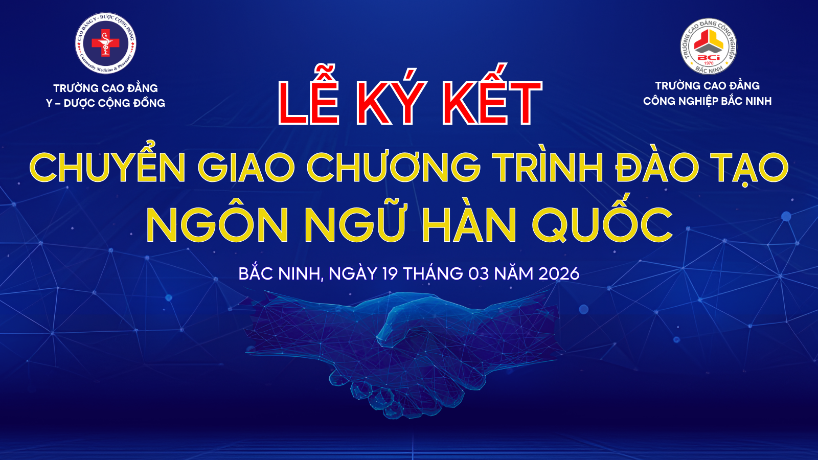 BCI Ký kết chuyển giao chương trình đào tạo ngôn ngữ Hàn Quốc với Trường Cao đẳng Y - Dược Cộng đồng
